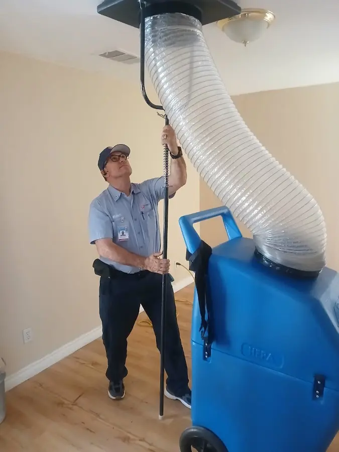 HVAC Installation technician using HEPA equipment in Rigby